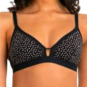 NWTO Lively Black Polka Dot Wireless The Sweetheart Bralette Size S
